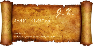 Joó Klára névjegykártya
